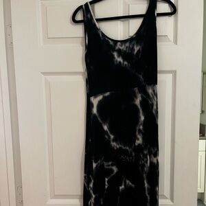 Navy Blue and White Tie-Dye Dress